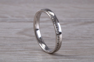 Full Circle Diamond set 3mm Wide White Gold Band