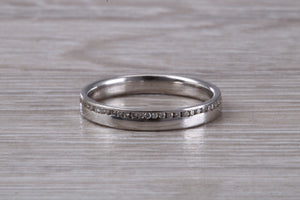 Full Circle Diamond set 3mm Wide White Gold Band