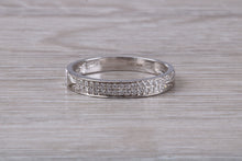 Load image into Gallery viewer, Two Rows of Natural Diamonds set 18ct White Gold Band