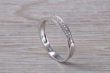 Load image into Gallery viewer, Two Rows of Natural Diamonds set 18ct White Gold Band