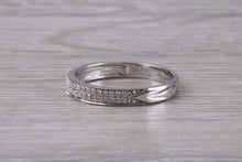 Load image into Gallery viewer, Two Rows of Natural Diamonds set 18ct White Gold Band