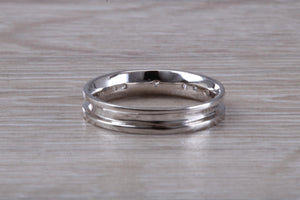 4 mm Wide Diamond set 18ct White Gold Band