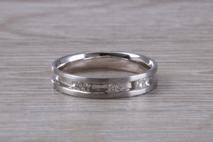 4 mm Wide Diamond set 18ct White Gold Band