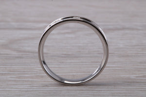 4 mm Wide Diamond set 18ct White Gold Band