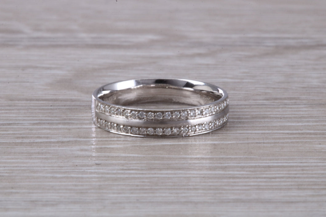 Double row Diamond set Band