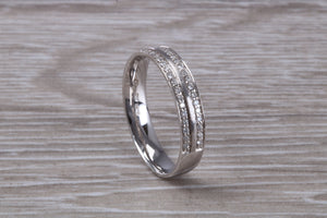 Double row Diamond set Band