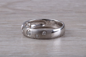 Brushed Finish Diamond set Wedding Band