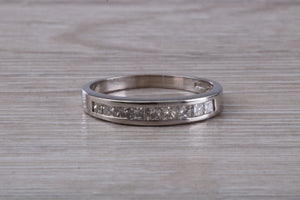 Traditional Princess cut Diamond set 18ct White Gold Eternity Ring