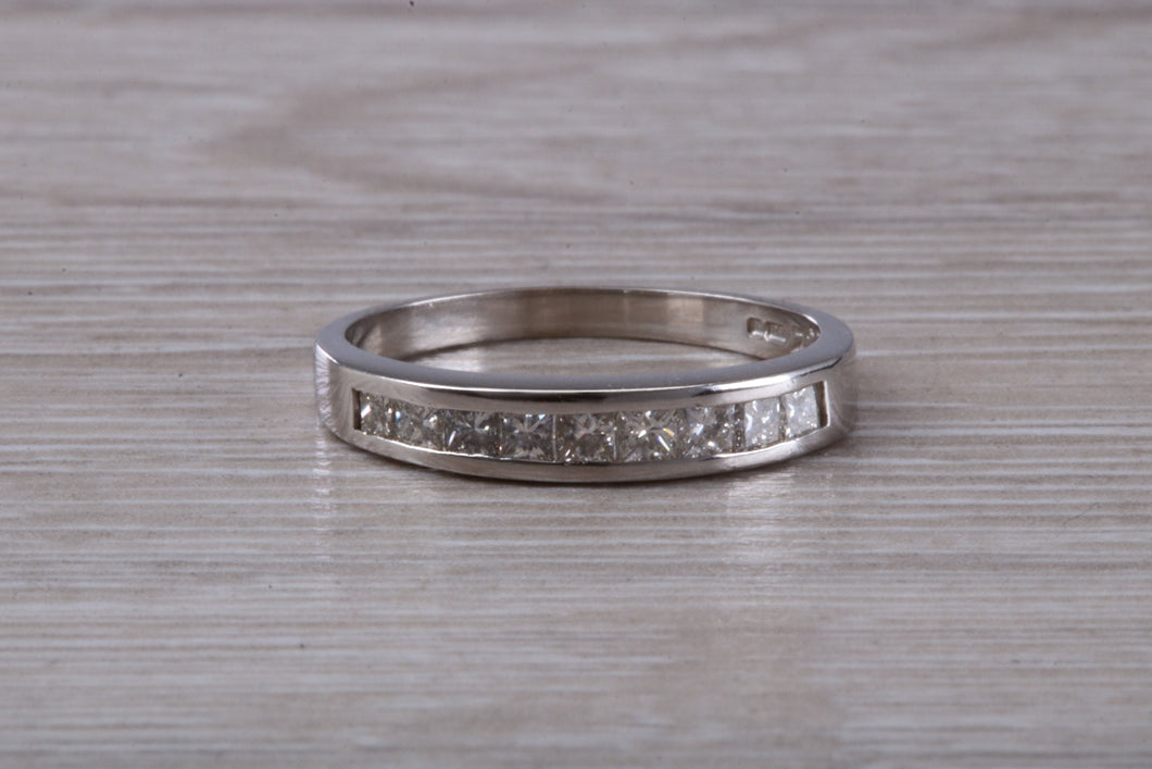 Traditional Princess cut Diamond set 18ct White Gold Eternity Ring