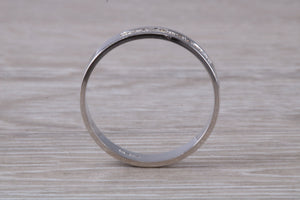 4 mm wide Diamond set 18ct White Gold Wedding Band
