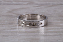 Load image into Gallery viewer, 4 mm wide Diamond set 18ct White Gold Wedding Band