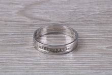 Load image into Gallery viewer, 4 mm wide Diamond set 18ct White Gold Wedding Band