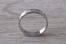 Load image into Gallery viewer, 4 mm wide Diamond set 18ct White Gold Wedding Band