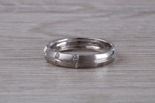 Load image into Gallery viewer, 4 mm Wide Diamond set 18ct White Gold Band