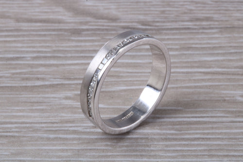 Half Circle Princess cut Diamonds set in 18ct White Gold