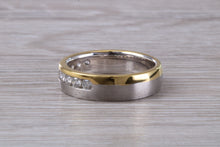 Load image into Gallery viewer, 5 mm Wide Two Tone 18ct Gold Diamond set Band
