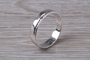 4 mm Wide Diamond Set White Gold Wedding Ring