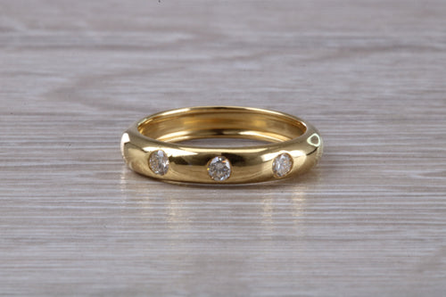 Trilogy Diamond Set 18ct Yellow Gold Band