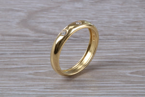 Trilogy Diamond Set 18ct Yellow Gold Band