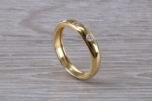 Trilogy Diamond Set 18ct Yellow Gold Band