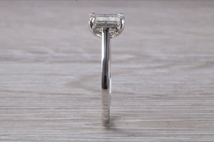 1.25 carat Emerald Cut Diamond set Platinum Solitaire