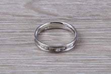 Load image into Gallery viewer, Princess cut Diamond set 18ct White Gold Band
