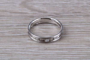 Princess cut Diamond set 18ct White Gold Band