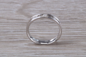 Princess cut Diamond set 18ct White Gold Band