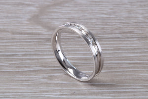 Princess cut Diamond set 18ct White Gold Band
