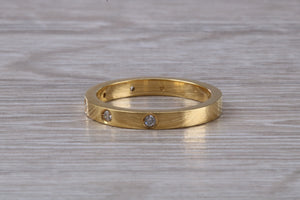 Simple Chunky 5 Diamond set Band