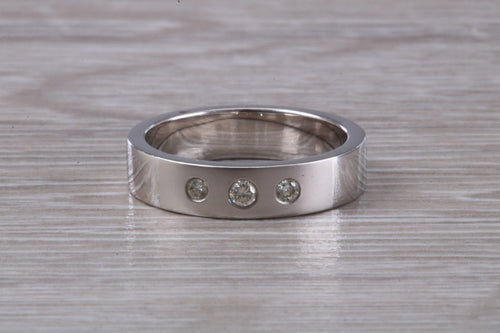 5 mm wide Diamond set White Gold Band