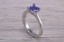 Load image into Gallery viewer, Classic Square cut Tanzanite set Platinum Solitaire