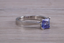 Load image into Gallery viewer, Classic Square cut Tanzanite set Platinum Solitaire