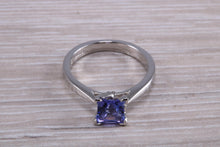 Load image into Gallery viewer, Classic Square cut Tanzanite set Platinum Solitaire
