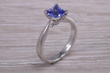 Load image into Gallery viewer, Classic Square cut Tanzanite set Platinum Solitaire