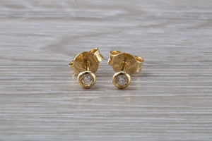 Tiny and Simple Everyday Diamond Solitaire Stud Earrings