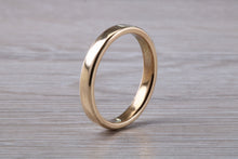 Load image into Gallery viewer, Minimalist 3 mm Wide Flat Profile Yellow Gold Band