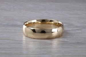 6 mm Wide Court Profile Wedding Band, Yellow Gold