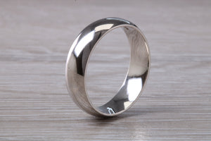 6mm Wide Court Profile Platinum Wedding Band