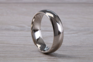 6mm Wide Court Profile Platinum Wedding Band