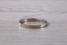 Load image into Gallery viewer, 2 mm Flat Profile 18ct White Gold Wedding Band