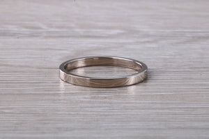 2 mm Flat Profile 18ct White Gold Wedding Band
