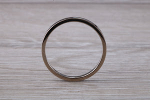 2 mm Flat Profile 18ct White Gold Wedding Band