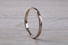 Load image into Gallery viewer, 2 mm Flat Profile 18ct White Gold Wedding Band
