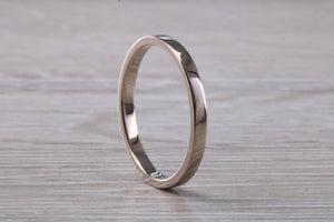 2 mm Flat Profile 18ct White Gold Wedding Band