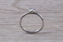 Load image into Gallery viewer, Dainty One carat Moissanite Diamond Platinum Solitaire