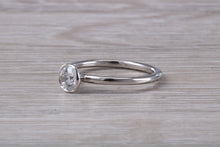 Load image into Gallery viewer, Dainty One carat Moissanite Diamond Platinum Solitaire