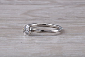 Dainty One carat Moissanite Diamond Platinum Solitaire