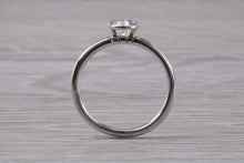 Load image into Gallery viewer, Dainty One carat Moissanite Diamond Platinum Solitaire