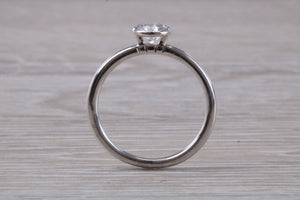 Dainty One carat Moissanite Diamond Platinum Solitaire